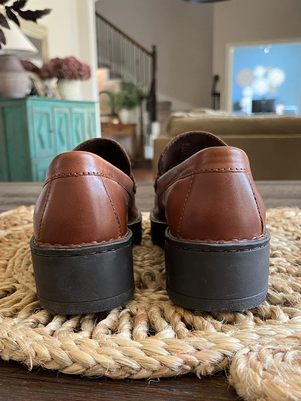 Born SZ 7.5 Carrera Brown Leather Lug Sole Loafer Penny Loafer Women’s | Worn 1x